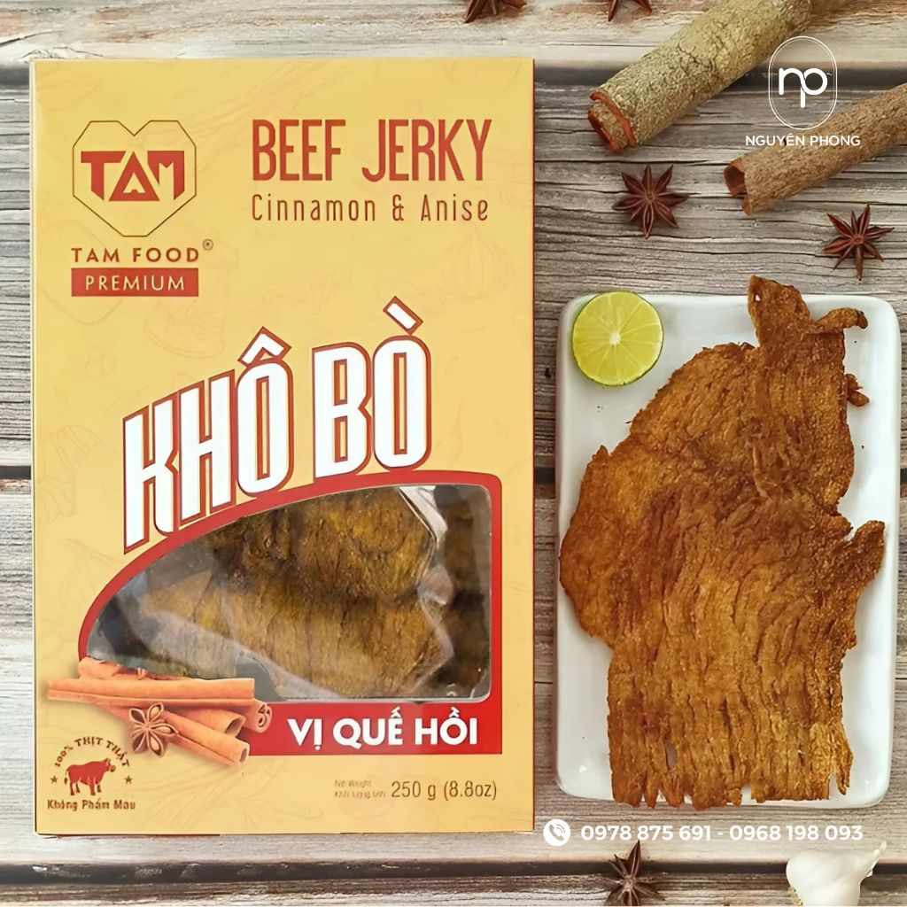 Hộp khô bò có túi bóng kính